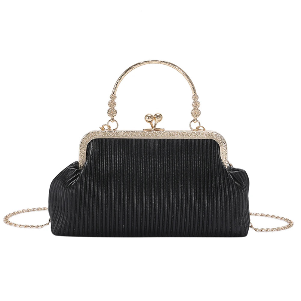 Chain Ladies Messenger Bag Fashion Tophandle Simple Elegant PU Leather Casual Portable Soft Metal Buckle for Cocktail Party 241204