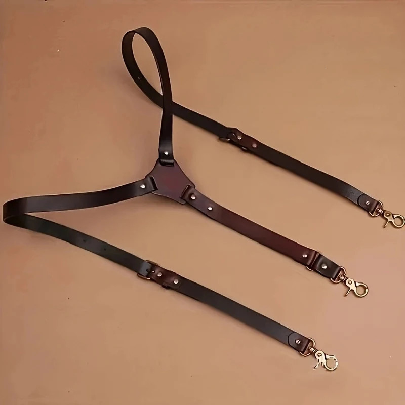Retro PU Mens Suspenders Maintains A Fashionable And Elegant Look Perfect For Daily Wear An Ideal Choice Gift Giving 241122