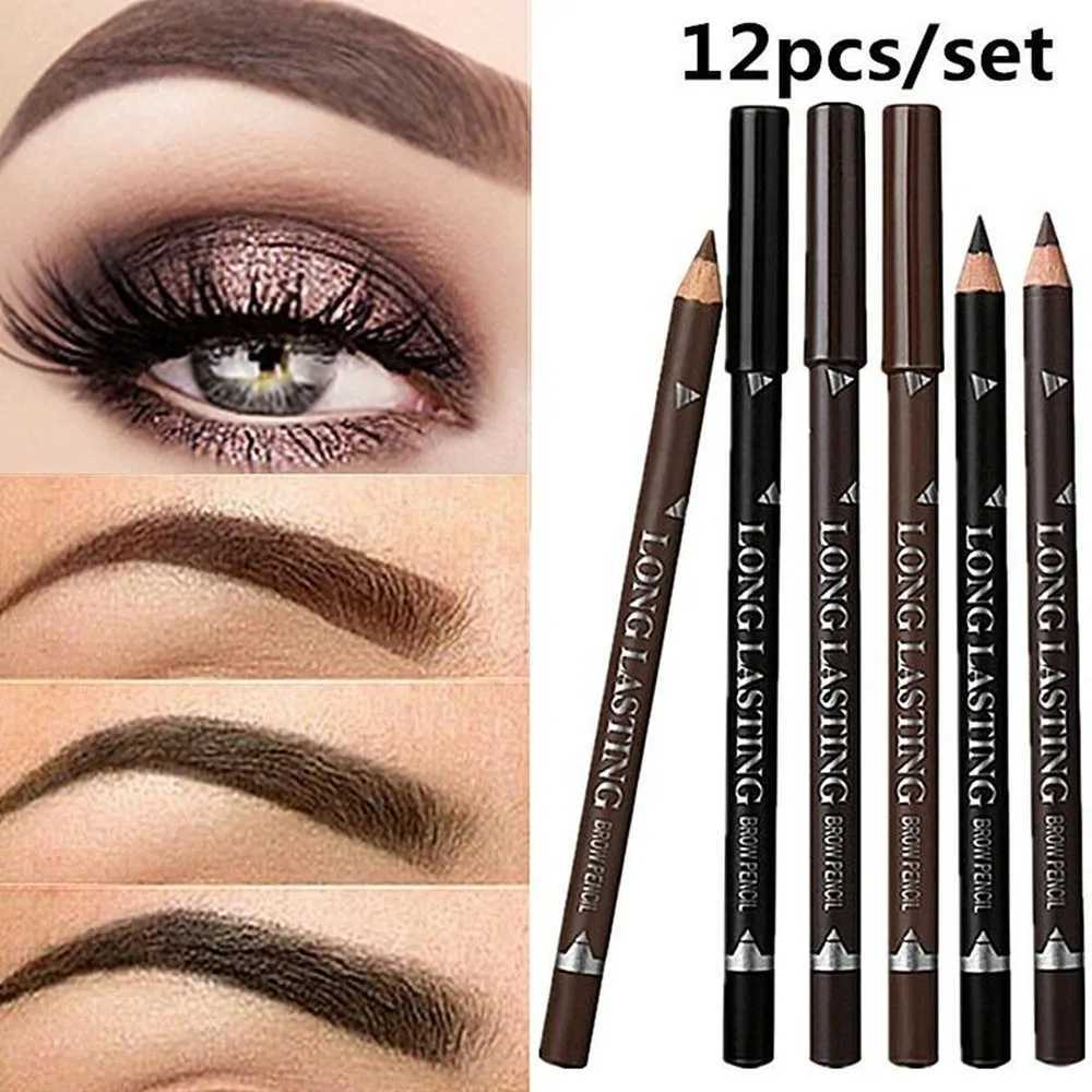 2-piece/set waterproof eyebrow pencil precision eyebrow remover black blonde brown eyebrow pencil long-lasting makeup 3-color cosmeticsW241205