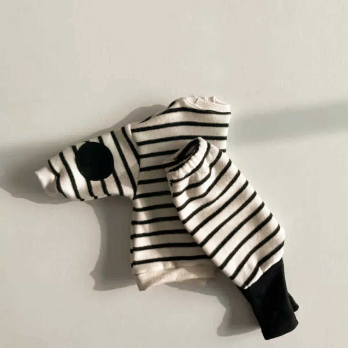 8493 Baby Clothing Set 2024 Spring New Boys Suit Striped Sweatershirt+Pant Casual 0-3Year Girls Two Piece SuitXJ241205
