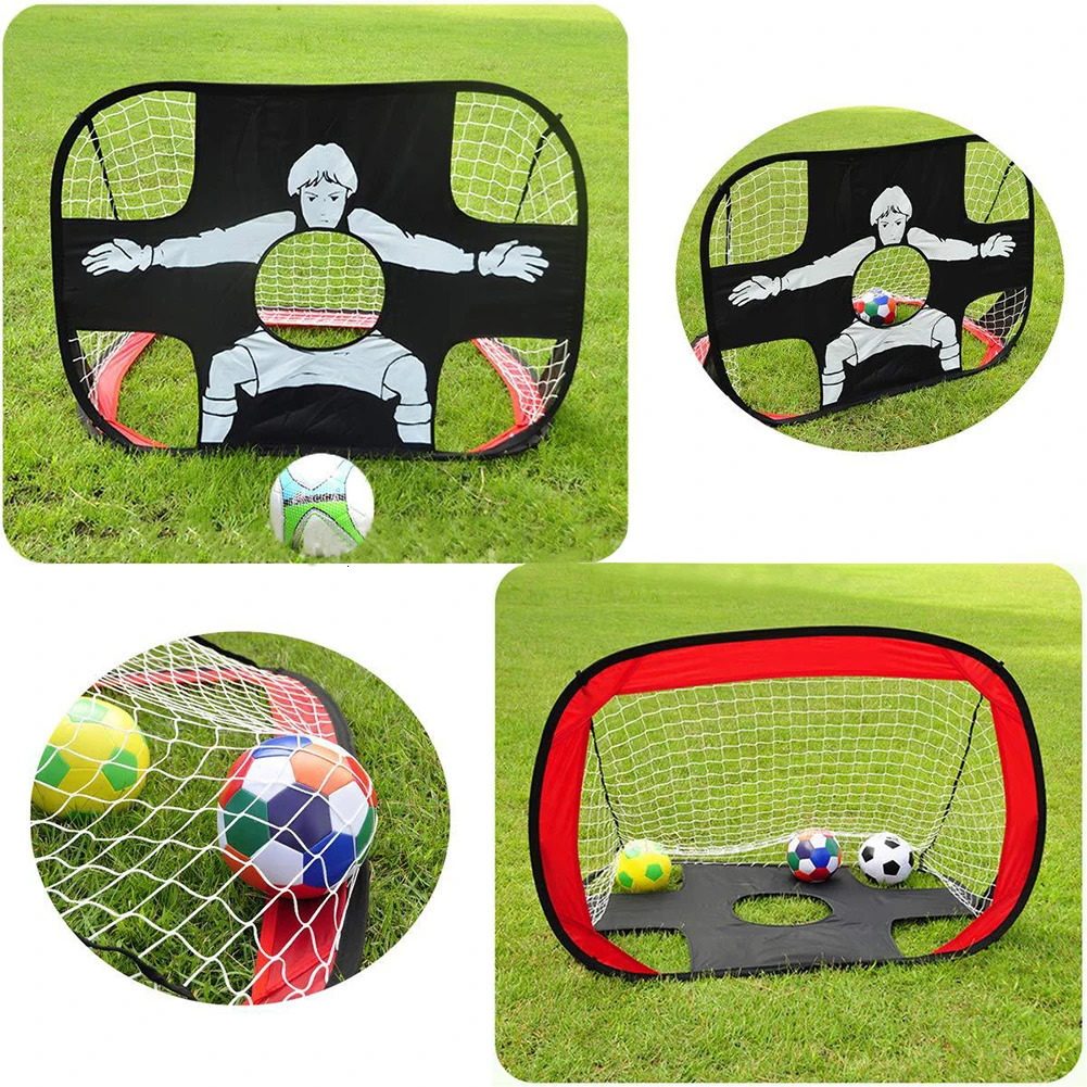 2 In 1 Portable Folding Soccer Goal Nylon Soccer Goal Mini Football Target Net for Kid Adult Playground Indoor Outdoor Training 241204