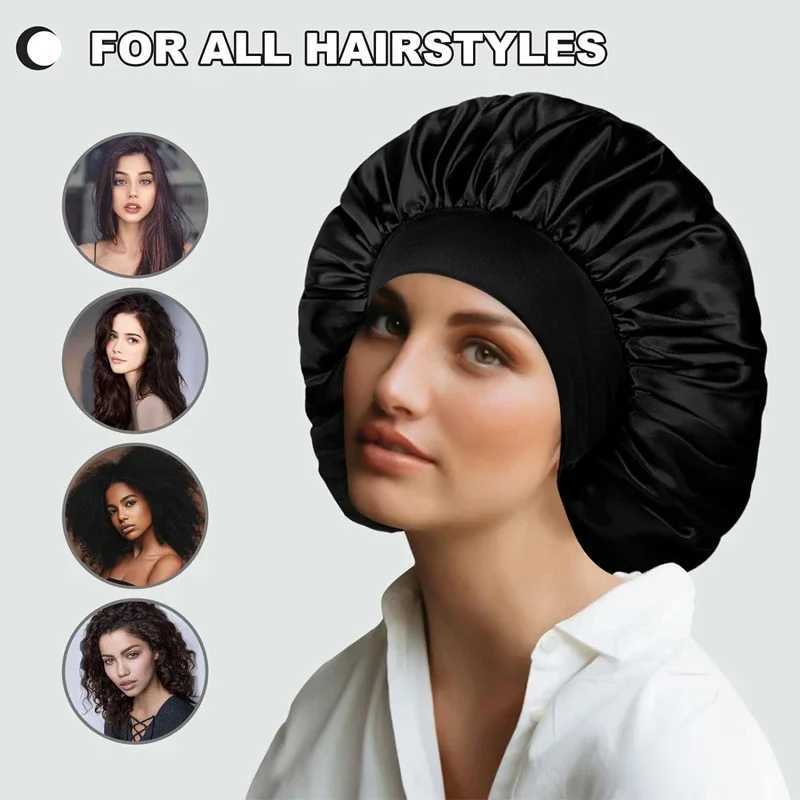 Large Satin BonnetSilk Bonnet Hair Wr for Sleeping Sleep C With Elastic Soft Band Big Bonnets for Women Hair CareXJ241205