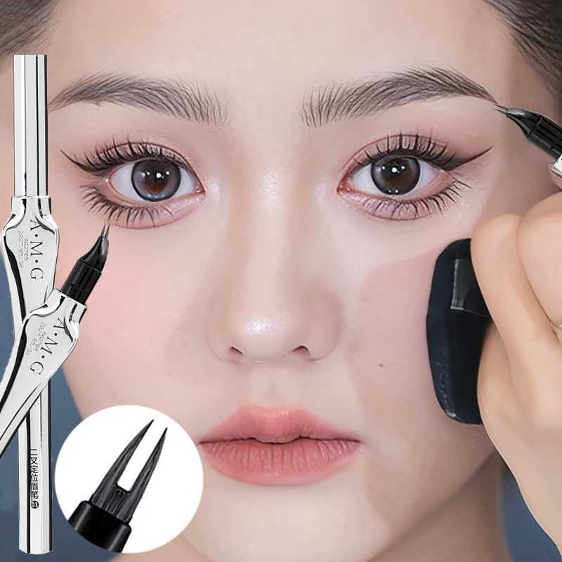 Multi functional 2-prong water eyebrow brush natural and easy to color stain free eyeliner lasting under eyelashes easy to grasp eyebrow pencil W24120