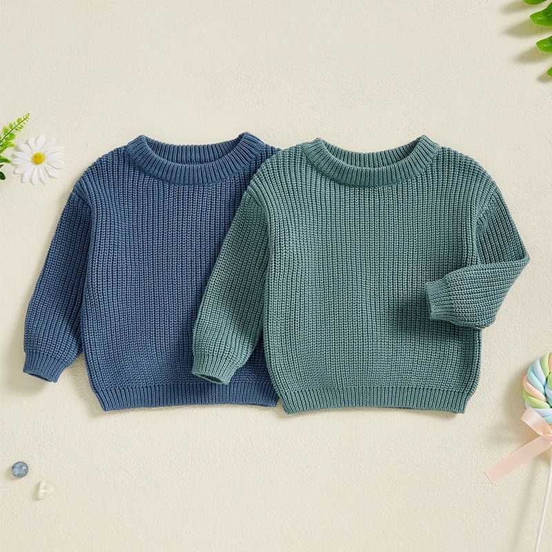 Baby Sweater Spring and Autumn Childrens Solid Color Basic Warm Knitted Sweater Childrens Sweater W241205