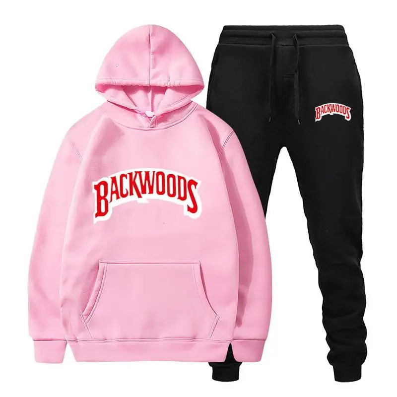 Men Set Fleece Hoodie Pant Thick Warm Tracksuit Sportswear Fashion Backwoods Hooded Track Suits Male Sweatsuit 241204