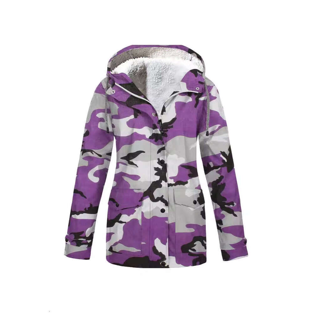 European American hooded camouflage waterproof outdoor jacket for men and women WQKO 2024 new casual versatile fashion clothing