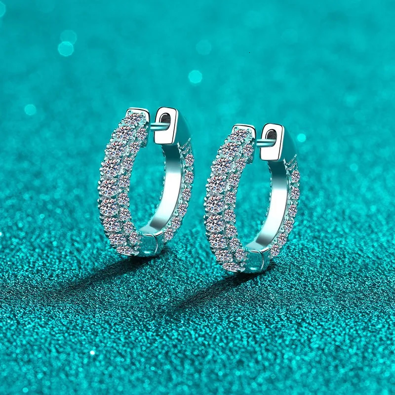 Na Tarnish free 925 sterling silver Huggie earrings in D color VVS1 ring earrings for womens Valentines Day gift jewelry 241205