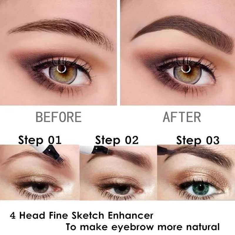 4-piece eyebrow pencil long-lasting stain resistant sweat resistant high pigment easy to apply liquid eyebrow pencil W241205