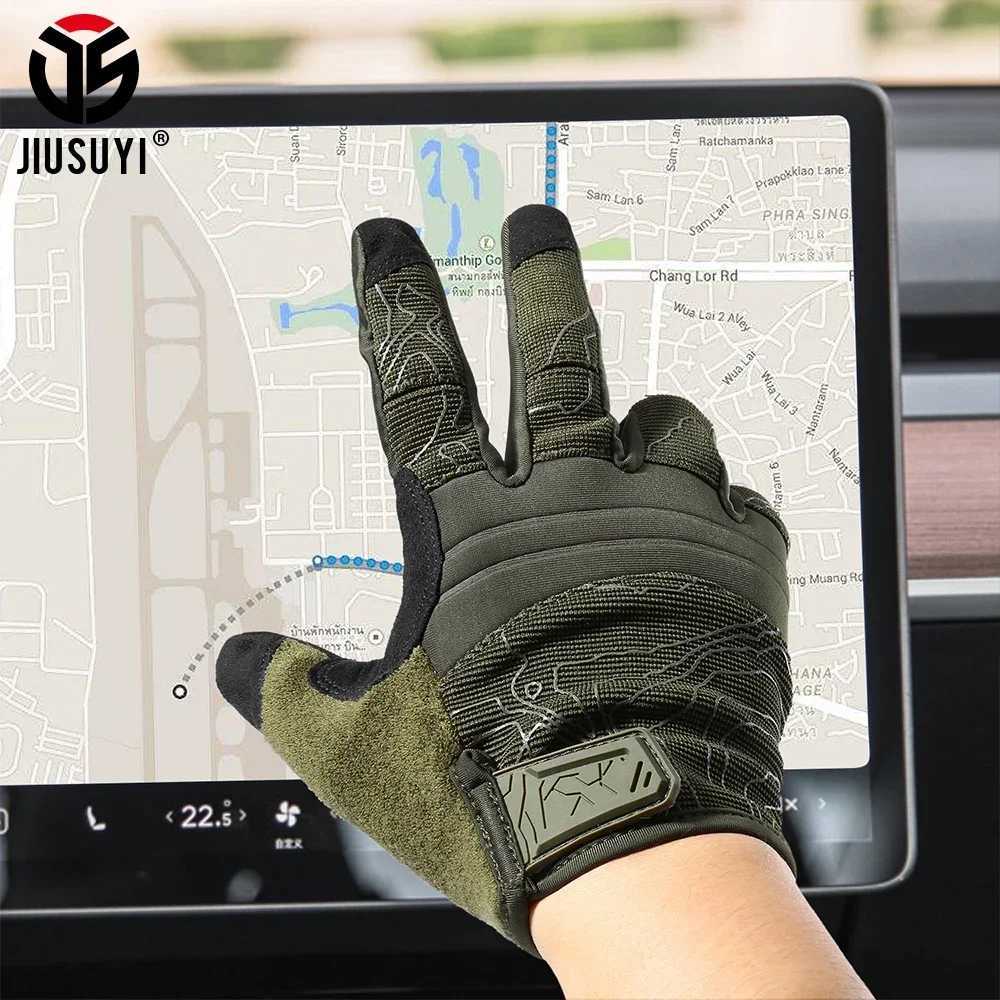 Breathable tactical gloves for driving paintball shooting air guns combat hunting work touch screen protection full finger gloves W241204