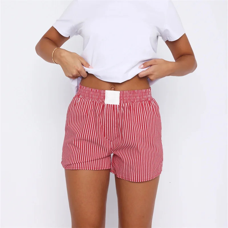 Women Y2K Vintage Striped Pajamas Shorts Womens Fashion Loose Shorts Stripe High Elastic Waist Short Pants Summer Casual Shorts 241204