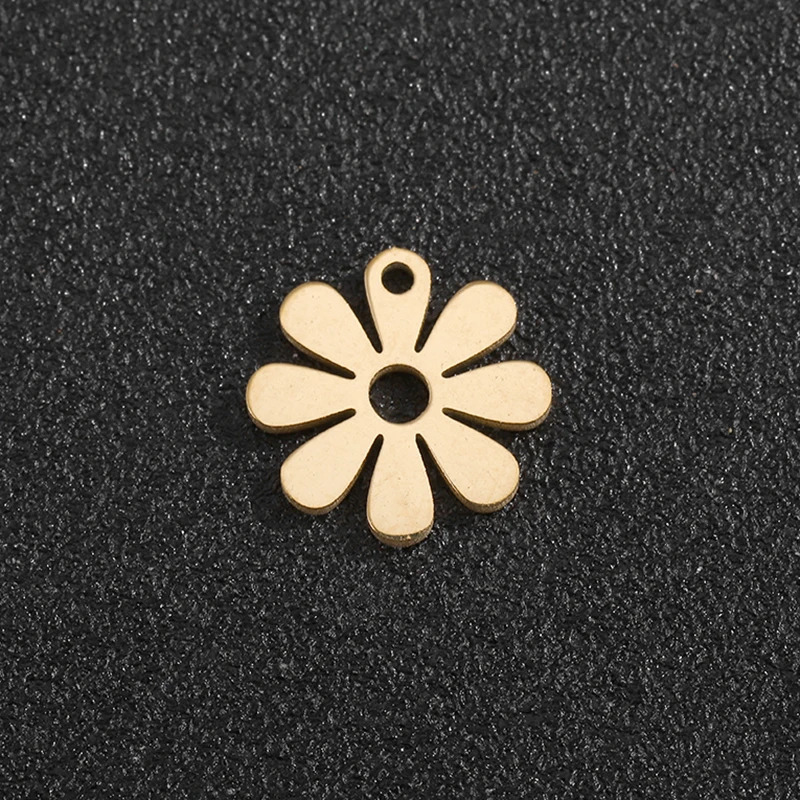 5pcsLot Flower Charms Stainless Steel Charm for Jewelry Making Tiny Minimal Small Pendant DIY Necklace Bracelet Gifts 241122