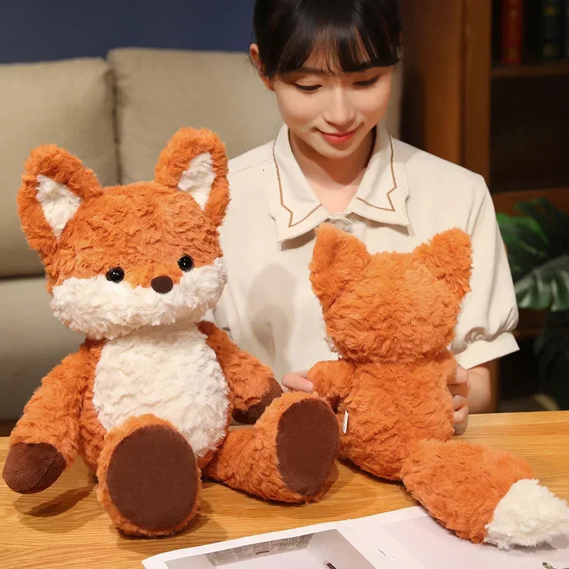 35/50cm Kawaii Fox Plush Toys Cartoon Stuffed Animal Lovely Soft Cuddly Baby Plushie Doll Toy for Girls Gift Decor 241204