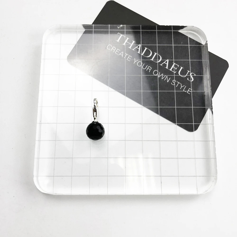 Black Gray Hanging Crystal 925 Sterling Silver Suncatchers Faceted Ball Pendant Charm For Women 241122