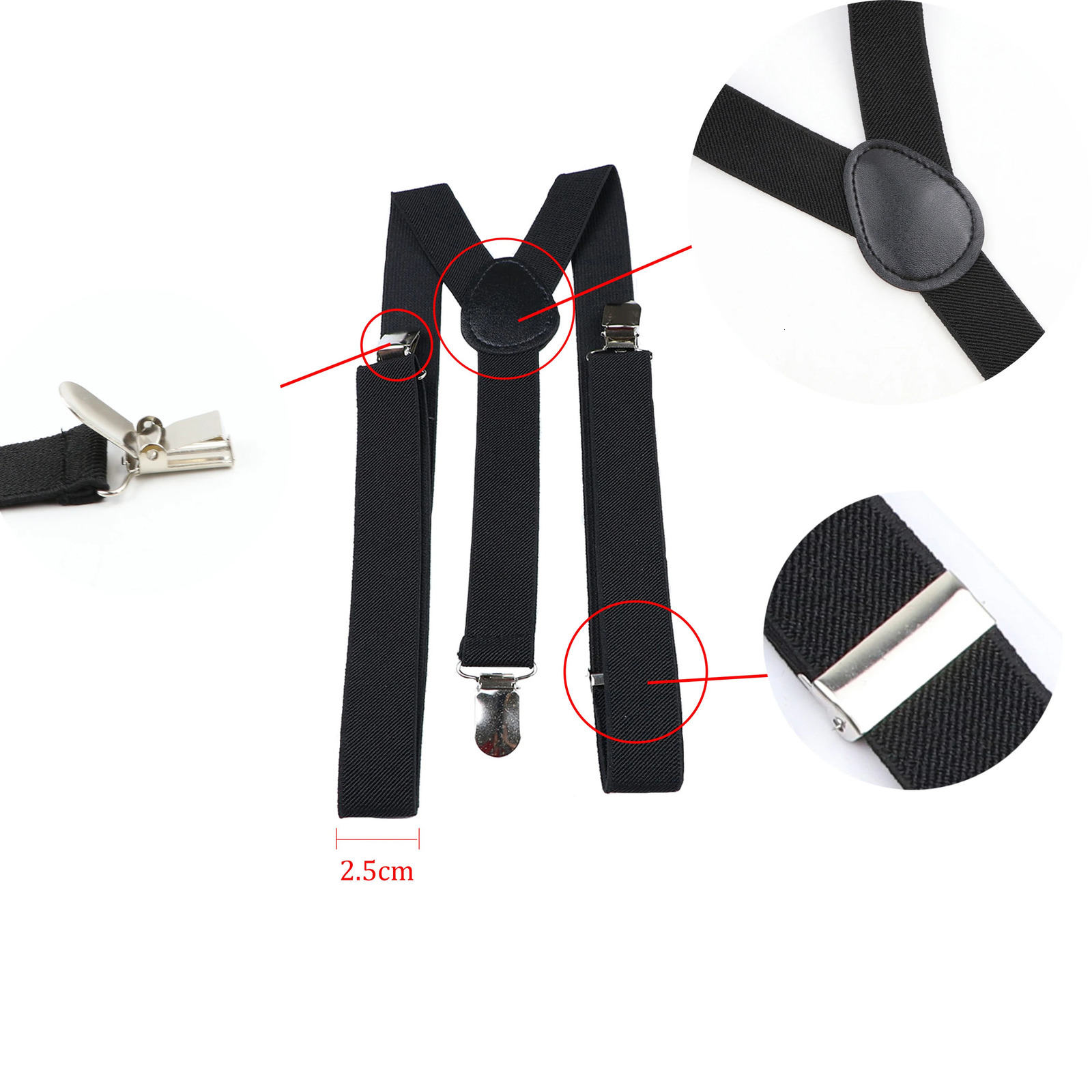 Solid Color Elastic Leather Suspenders Braces Men Women Black Blue Red Adjustable Straps For Wedding Suit Skirt Accessories Gift 241122