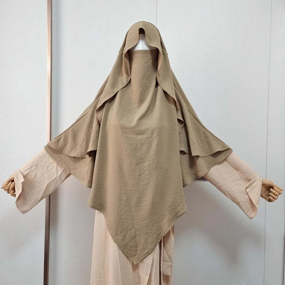 Jazz Khimar and Cape Niqab shoulder strap Eid al Fitr wholesale women Muslim instant headscarf Kopftuch scarf women Muslim prayer headscarf 241216