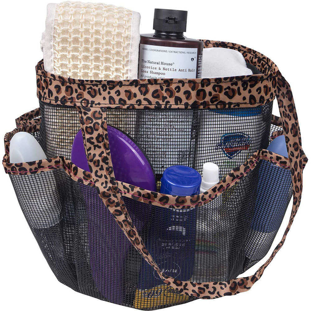 Thickened Plastic Mesh Eight Grid Bathroom Storage Hanging Bag Mesh Shower Basket Outdoor Mesh Beach Bag Multifunctional Makeup