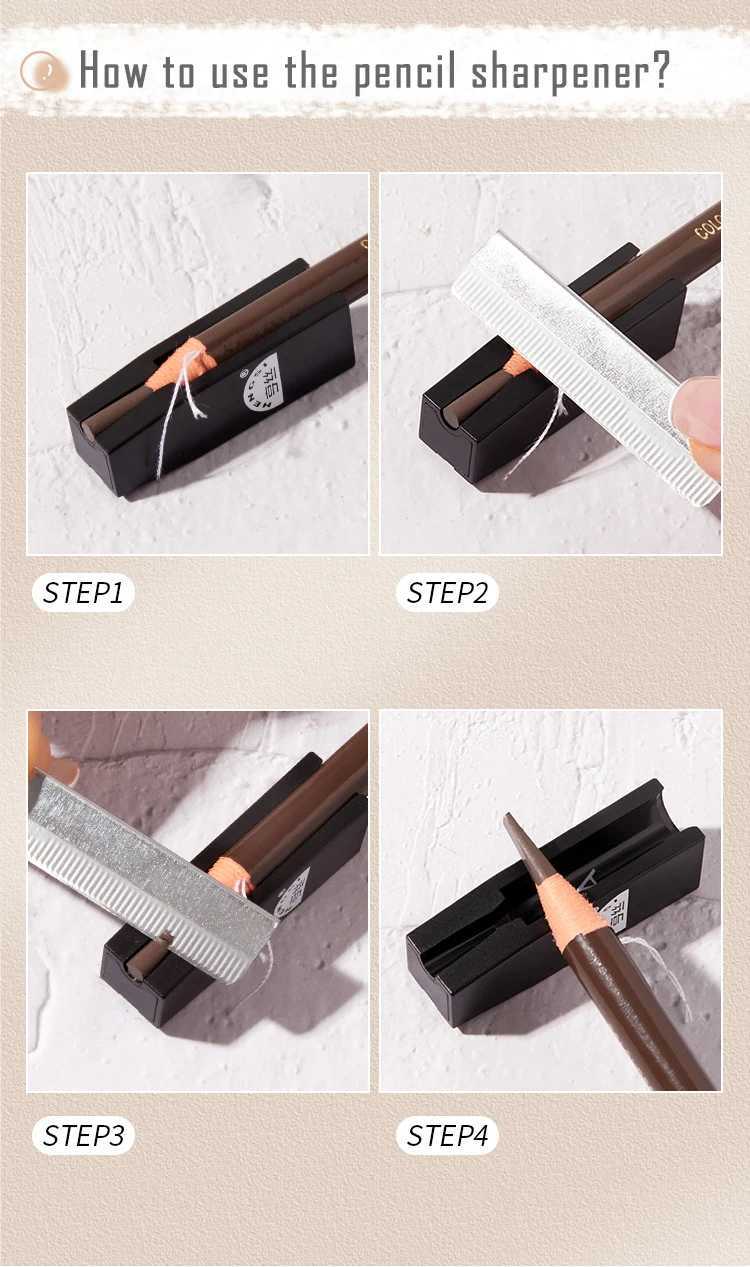 Durable professional pencil easy to use brown black waterproof cylindrical makeup wholesale trend 2024 W241205