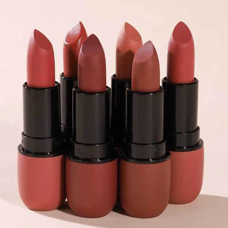 Nude Brown Matte Lipstick Makeup Waterproof Lasting Cosmetics Sexy Purple Red Velvet Lipsticks Tinted Non-stick Cup Lip StickXJ241205