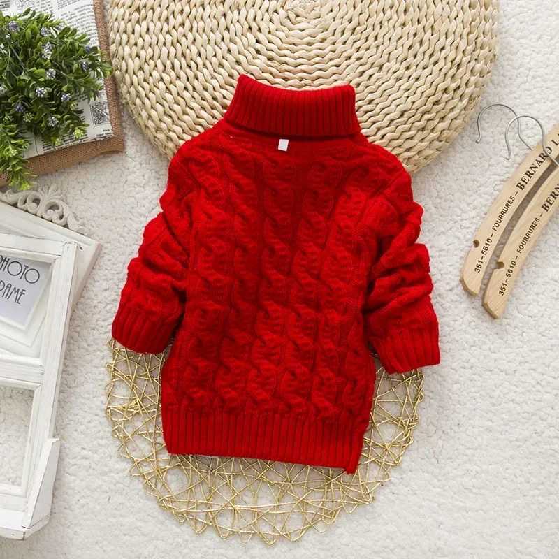 Baby Winter Top Solid Color Sweater Autumn Boys and Girls Warm Sweater W241205