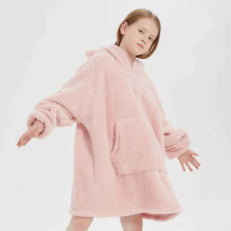 Pajamas Childrens Robe Cartoon Bear Hoodies for Kids Boys Girls Bathrobes Winter Warm Homewear Loose Lazy Sleepwear for Teen Clothes H241205