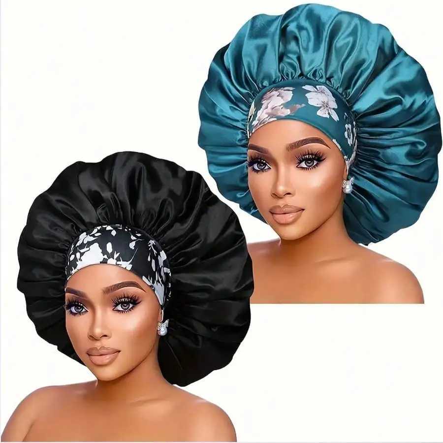 Womens Satin Sleep C High Density Bonnet Breathable Design Elastic Wide Band Soft FabricXJ241205