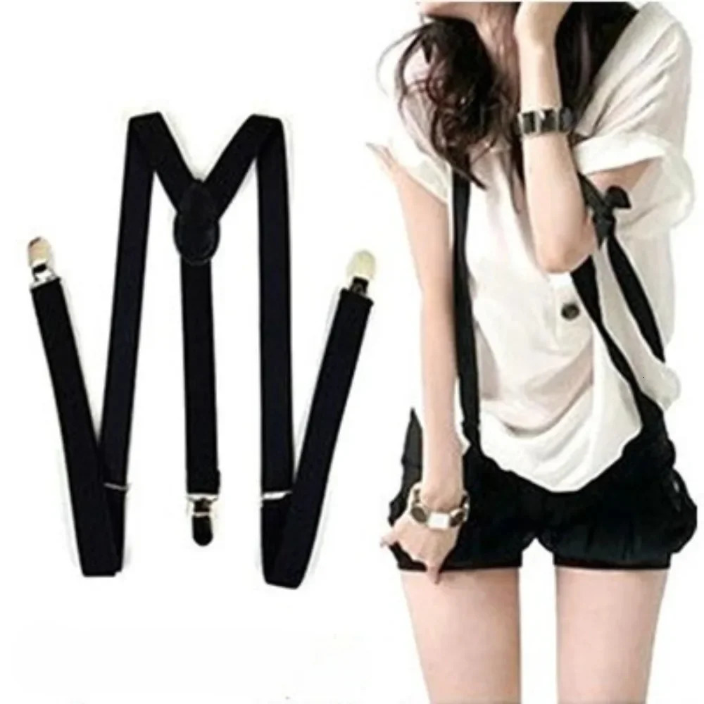 25cm Wide Suspender 3 Clips High Elastic Adjustable Straps Heavy Duty Y Back Trousers Braces for Men Women Suit Skirt 241122