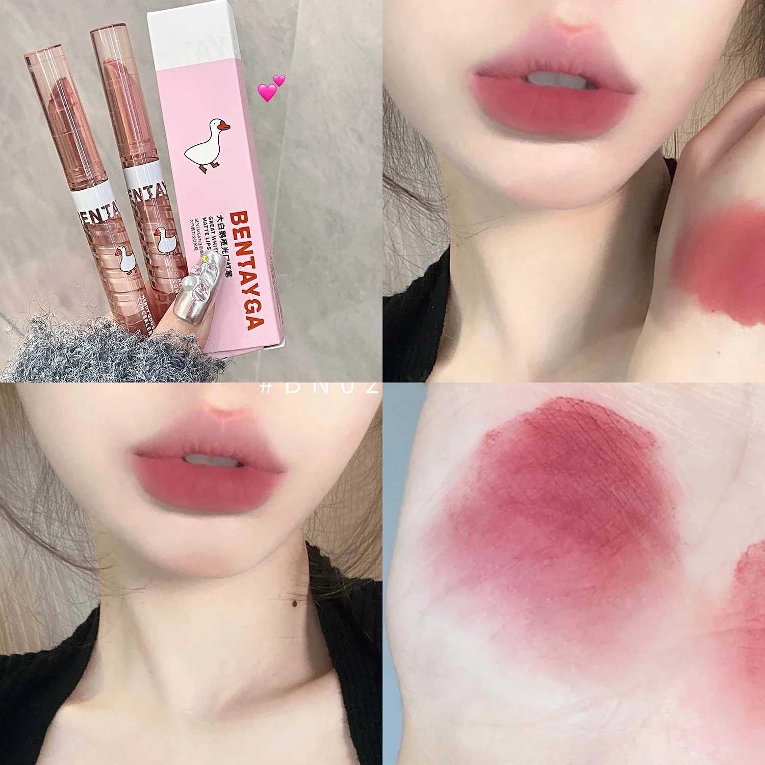 Smoothing Lipstick Pencil Nude Red Matte Solid Lip Gloss Highly Pigmented Lip Pen Longwear Lip Tinted Balm Cream CosmeticXJ241205