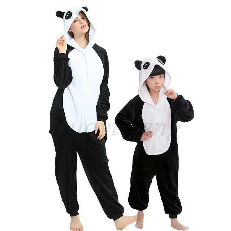 Pajamas Winter Animal Pajamas Adults Kids Onesie Flannel Sleepwear Kigurumi Fox Panda Pyjamas Children Anime Costume Jumpsuit H241205
