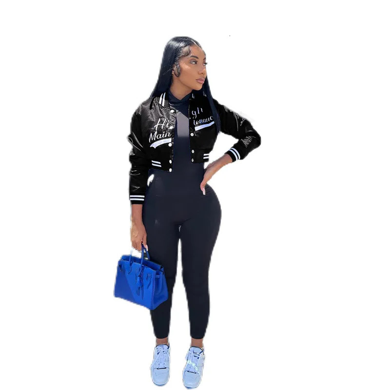 Letter Embroidery Warm Short Baseball Jacket Women Casual O-neck Slim Vintage Cropped Coat femal Top Streetwear Clothing 241205