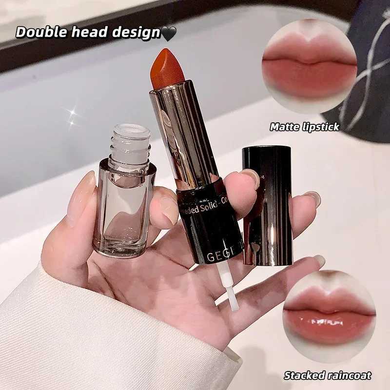 Double Head Matte Lipstick Tint Velvet Lip Gloss Sexy Red Waterproof Transparent Lip Oil Lasting Color Korean Makeup CosmeticsXJ241205