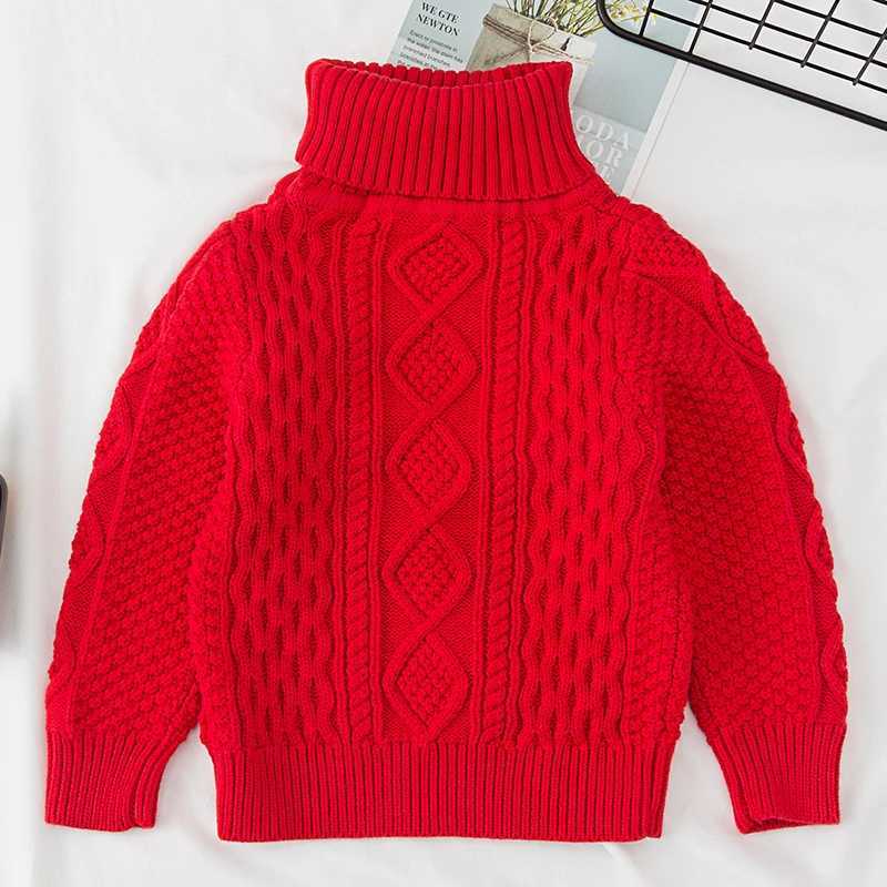 Spring New Baby Boys and Girls Sweater Turtle Neck Solid Color Baby Childrens Sweater Soft Long Sleeve Turtle Neck Winter Sweater W241205