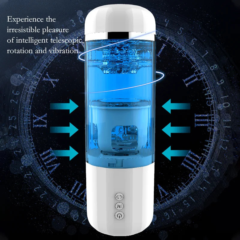 Automatic Telescopic Rotation Masturbation Cup Simulation Silicone Vagina Oral Sucking Vibrator Adult Masturbation Toys For Men 241205