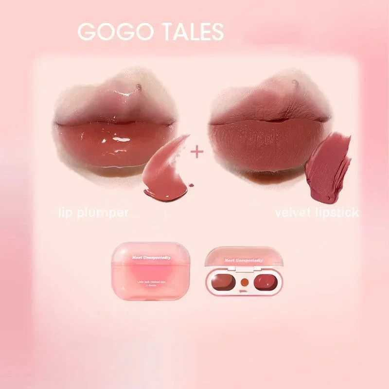GOGO TALES Double Lip Gloss Mirror Finish Nude Color Korean Lipstick Matte Non-Sticky Lip Mud Long-Lasting Vegan MakeupXJ241205