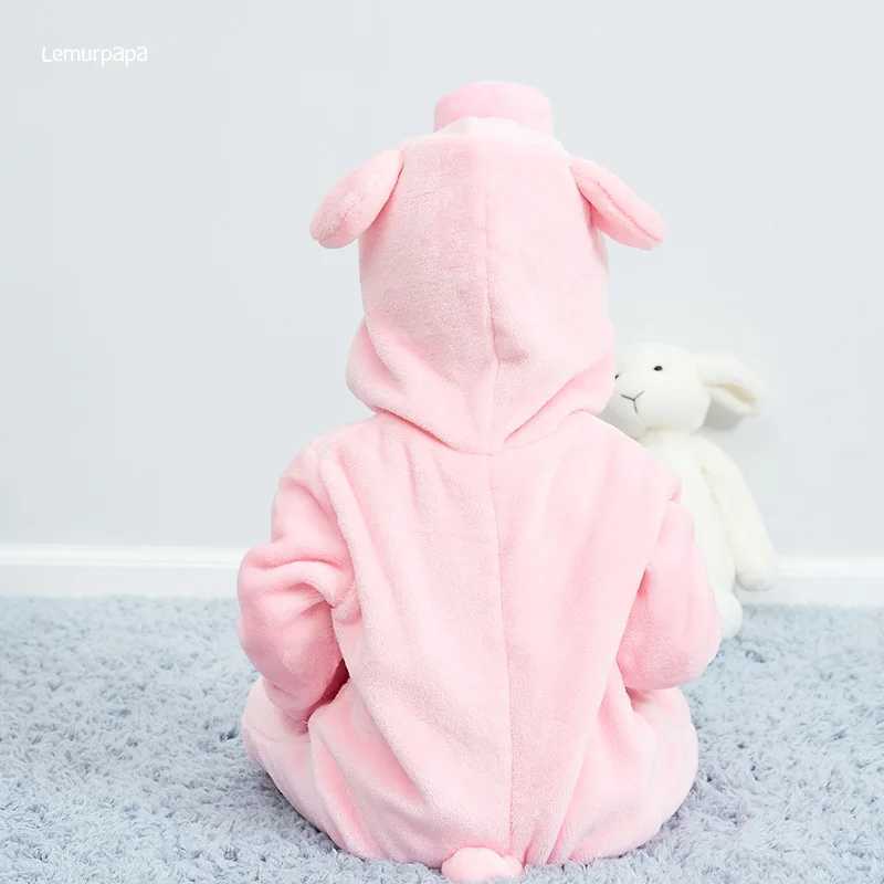 Pajamas Pig Romper Baby Warm Jumpsuit Boys Girls Winter Outfit Toddlers Halloween Animal Suit Funny Onesie Festival Party Bebe Clothes H241205