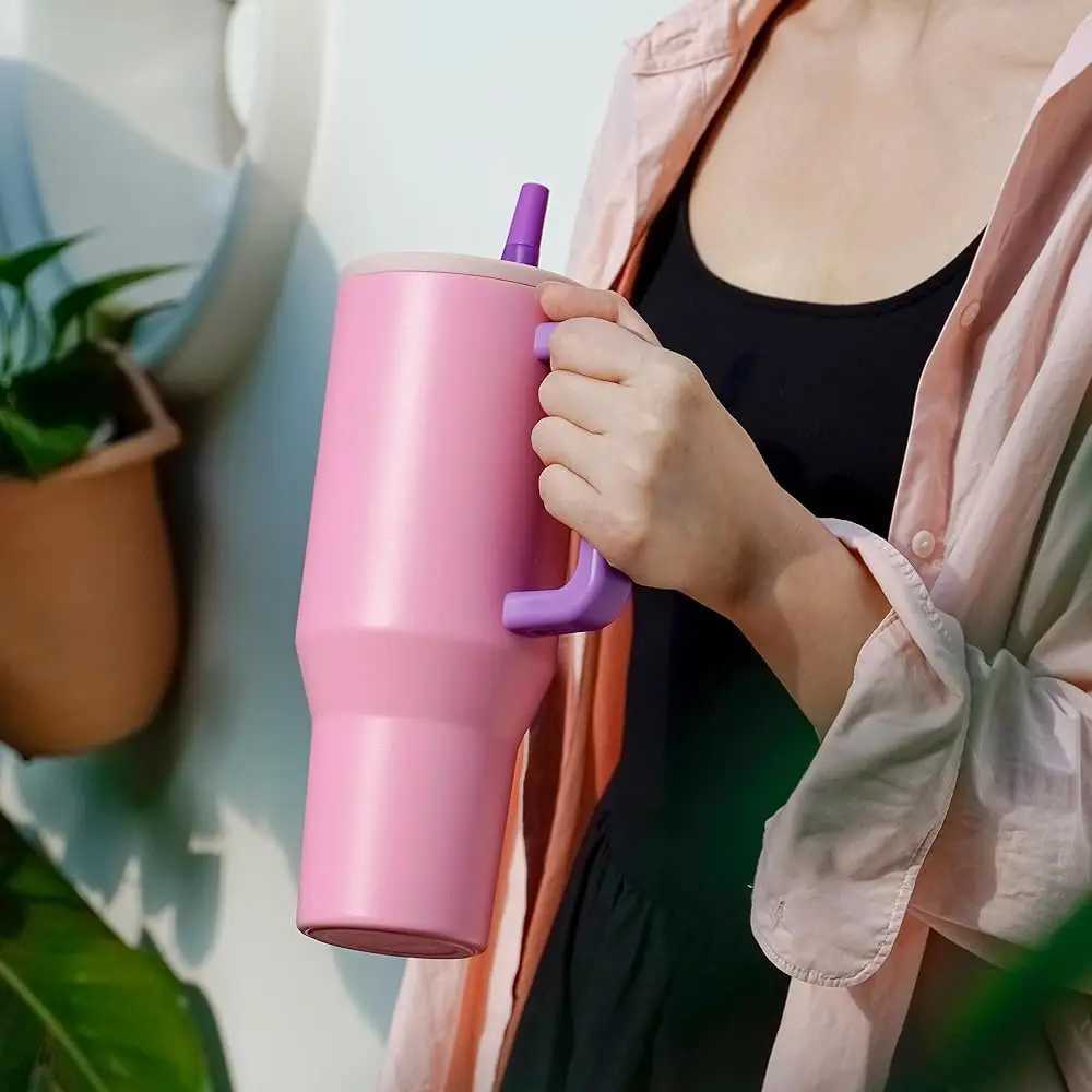 32 oz insulated cup 304 stainless steel vacuum insulated drum cup with straw lid leak proof coffee hot water bottle X241205