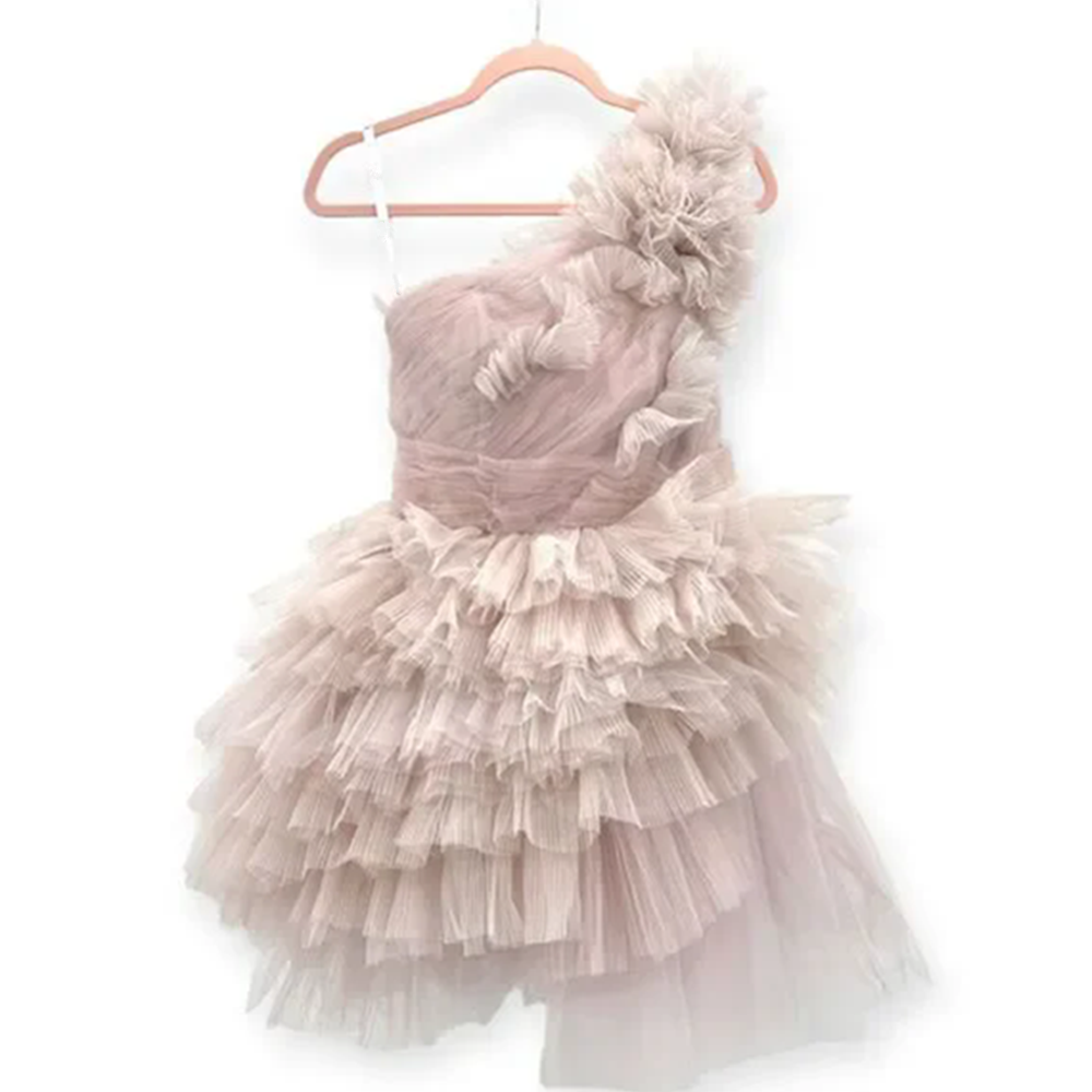 Pink Sequin Homecoming Dresses Bead Neck Short Prom Gown Pleated Skirt Robe De Tail Club Wears Prom Gowns Custom Made 01