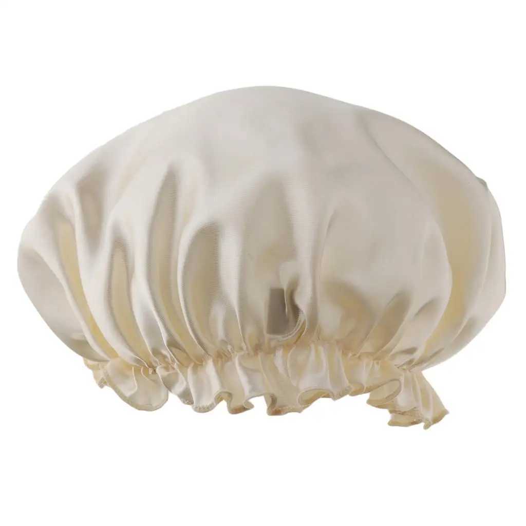 Womens Satin Silky Bonnet Premium Elastic Band Hair Loss Sleep Waterproof Shower Hear Chemo Hat Soild Color NightcXJ241205