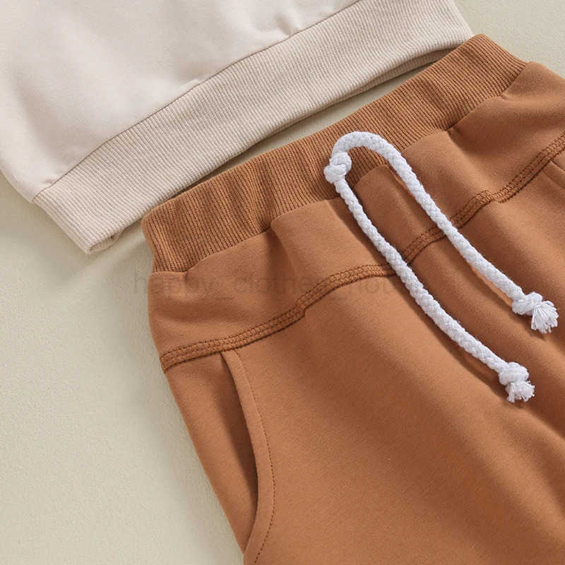 Spring Autumn 0-3Years Newborn Baby Boy 2PCS Clothes Set Solid Color Sweatshirt Pants Toddler Clothes Outfit Baby CostumeXJ241205