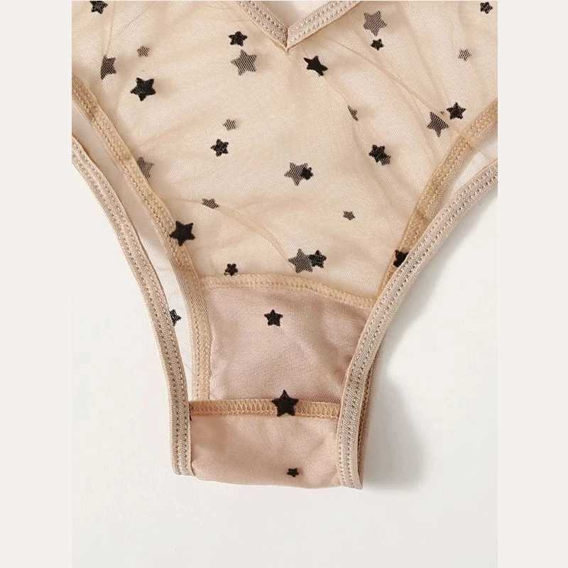 Sexy underwear women set Floral Embroidery Sheer Mesh Lingerie Set no bra Backless Bralette sexi Intimates lace bra setXJ241205