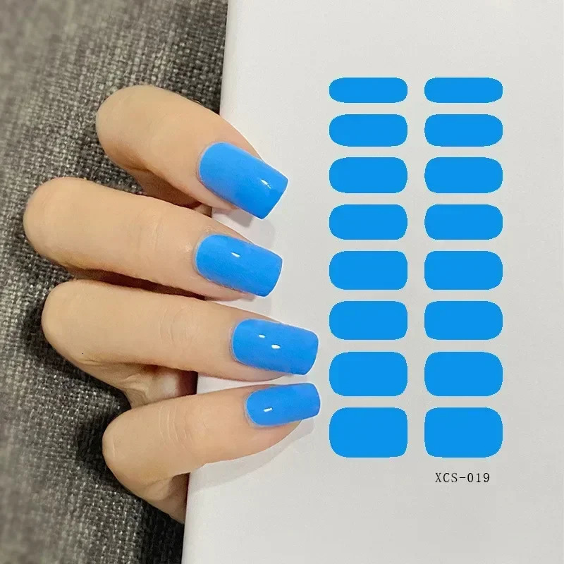 Healler 53 Color nail polish Sticker Solid Color Bar Waterproof Glued Nail Sticker Environmental Protection DIY Nai 241205