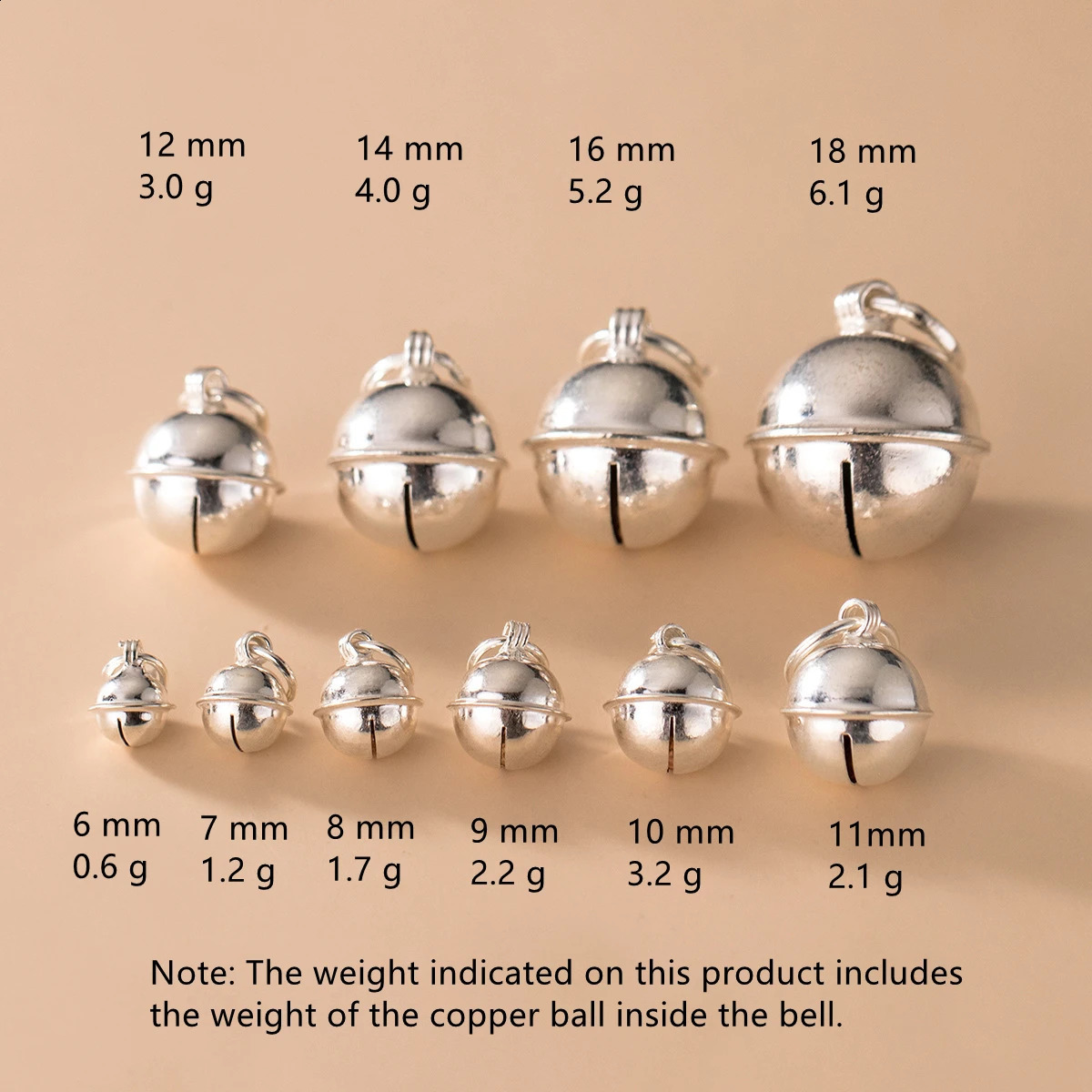 100 Real Sterling 925 Silver Accaccessories Small Bell Charm Pendant For Bracelets and Necklaces Key Diy Material for Jewelry 241122