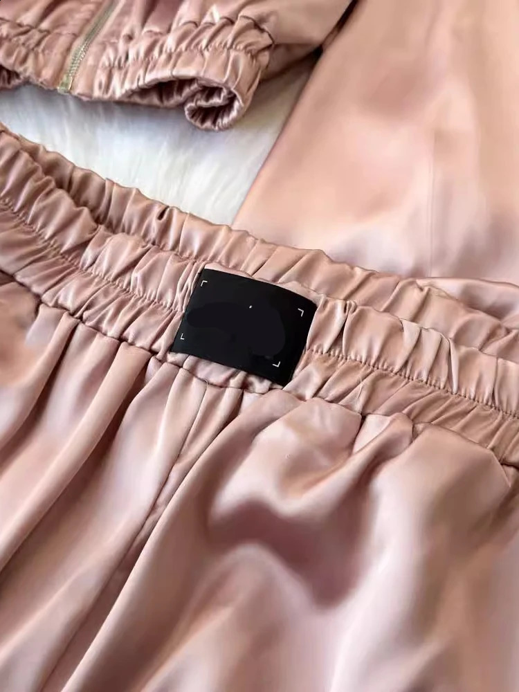 TWOTYLE Streetwear Two Piece Set For Women Round Neck Long Sleeve Coat High Waist Cargo Pant Loose Sets Female KSE513185 241205