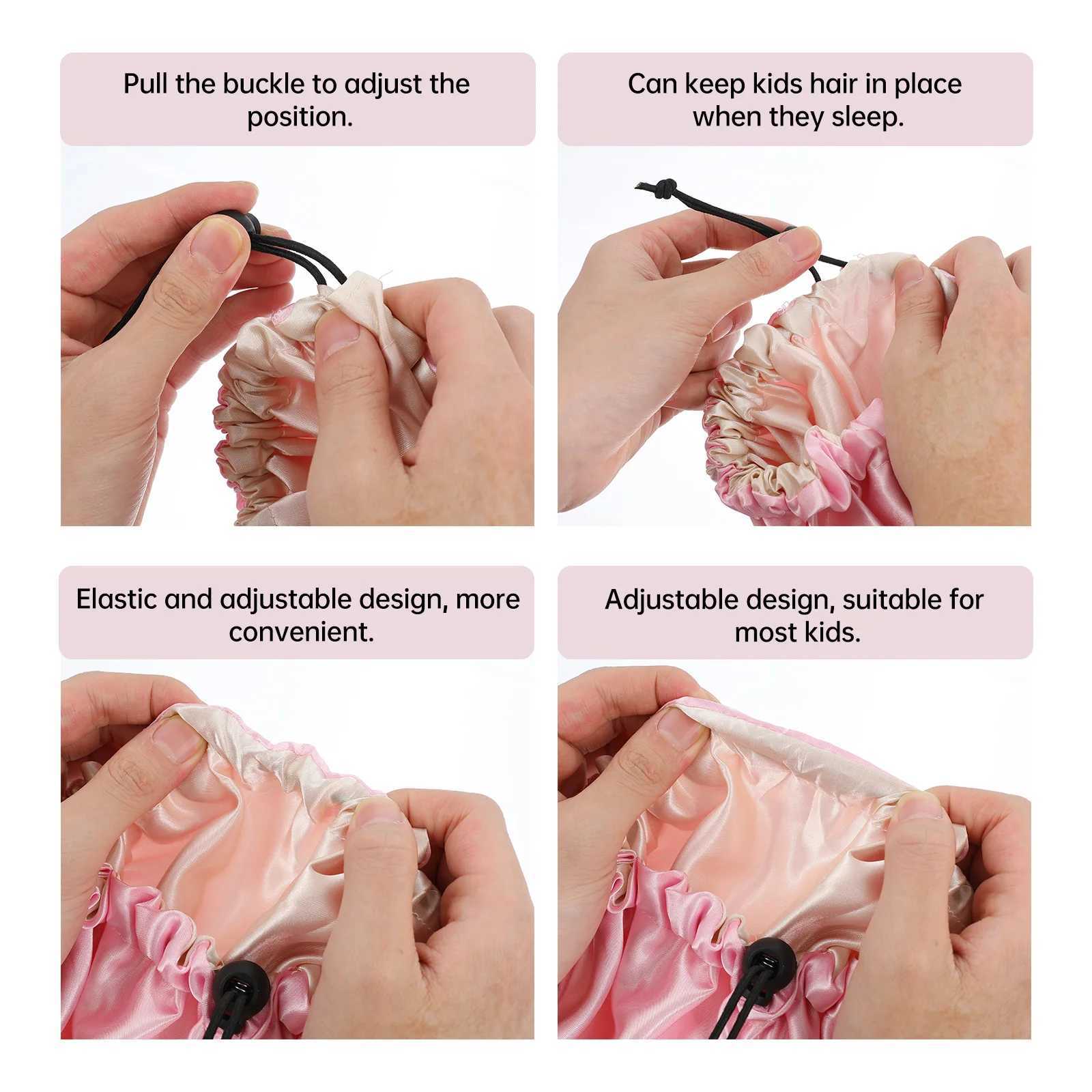 Adjustable Satin C For Sleeping Baby Bonnets 0- 6 Months Satin Sleep C for Women Adjustable Sleeping Children Night HatXJ241205