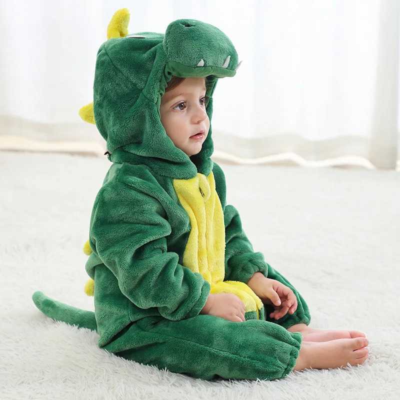 Pajamas Dinosaur Romper Baby Boy Girls Pajama Toddlers Winter Outfit Halloween Animal Suit Onesie Festival Party Bebe Clothes Kigurumis H241205