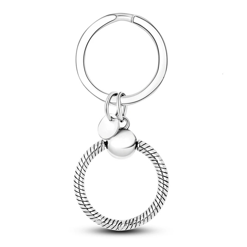 Dangle Charm 925 Sterling Silver Moment Key Ring Small Bag Holder Fit Original For Women DIY Jewelry 241122
