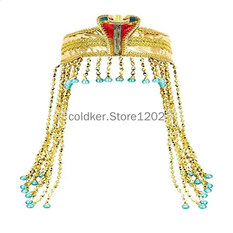 Womens Egyptian Headpiece Costume for Women Accessories Beaded Headdress Cleopatra Hat Jewelry Carnival Party Crown 241122