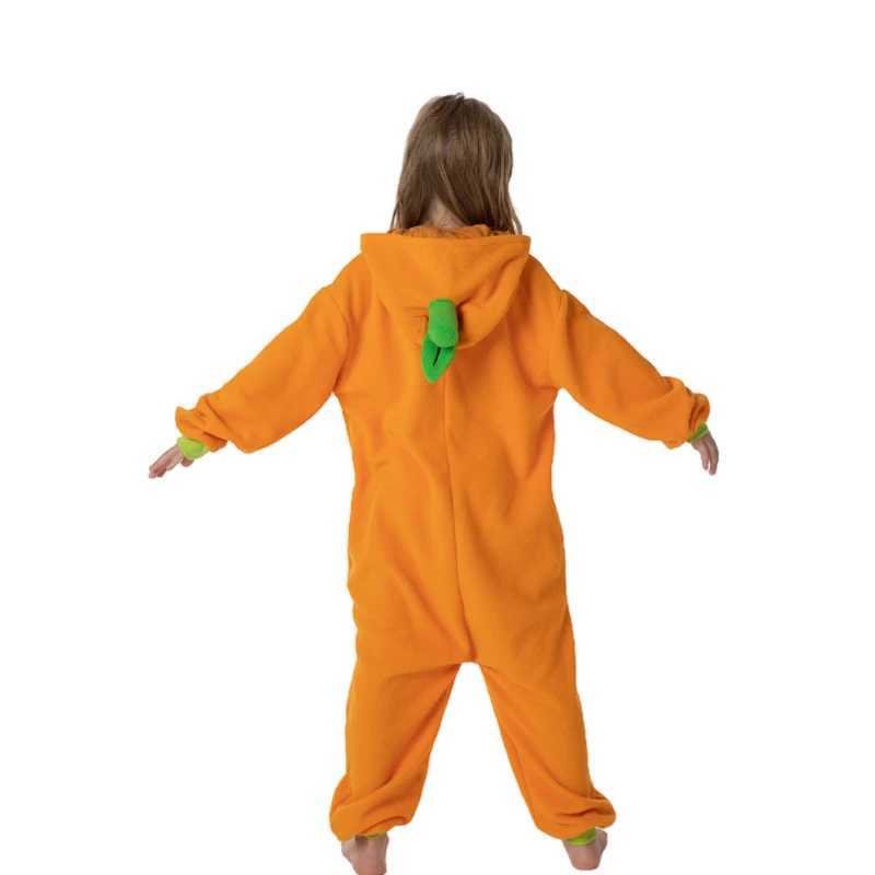 Pajamas Kids Zipper Halloween Pumpkin Monster Onesie Pajamas Children Animal Whole Pijamas Cartoon Cosplay Girls Kigurumi Costume H241205
