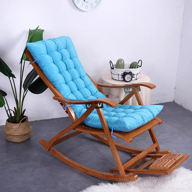 Four season thick bench cushion rocking chair solid color thick outdoor garden lounge chair 241205