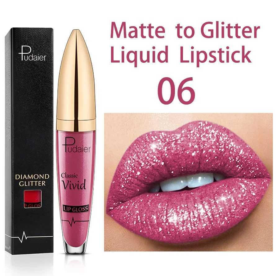 18 Colors Glitter Lip Gloss Waterproof Long Lasting Diamond Matte To Shimmer Metallic Liquid Lipstick Women Lips Makeup CosmeticXJ241205