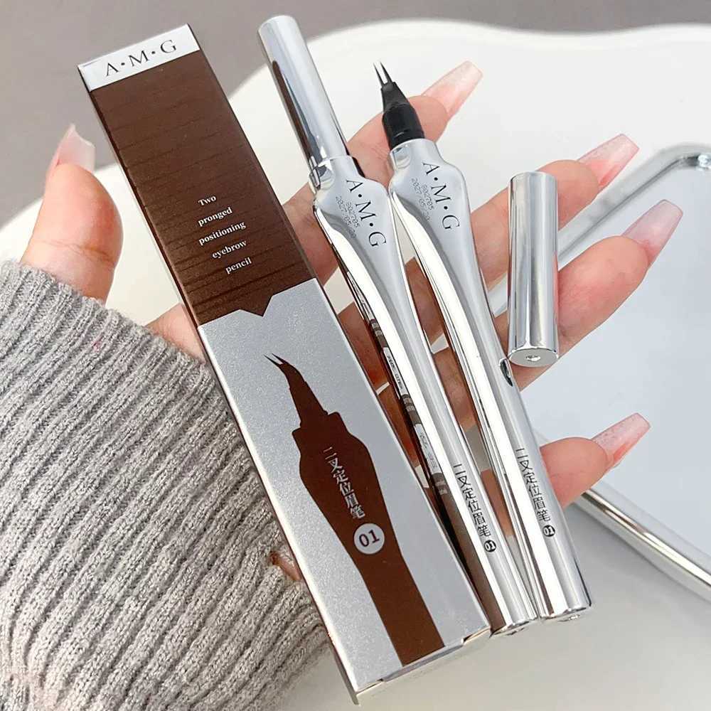 Multi functional 2-prong water eyebrow brush natural and easy to color stain free eyeliner lasting under eyelashes easy to grasp eyebrow pencil W24120
